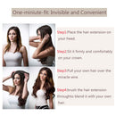 20 Inches Halos Hair Extensions Human Hair Wire In Hair Extensions One Piece Secret Fish Line Hair Piece Transparent Invisible Rubber Band With 2 Clips Long Curly/Wavy