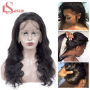 Human Hair Lace Front Wigs Glueless Brazilian Virgin Hair Body Wave Wigs 150% Density Pre-Plucked Hairline 13X4 Lace Front Human Hair Wigs with Baby Hair for Black Women (22 inch,Natural Color) LS HAIR