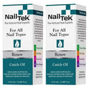 Nail Tek Renew, Natural Cuticle Oil with Tea Tree for All Nail Types, 0.48 oz, 2-Pack Nail Tek Store
