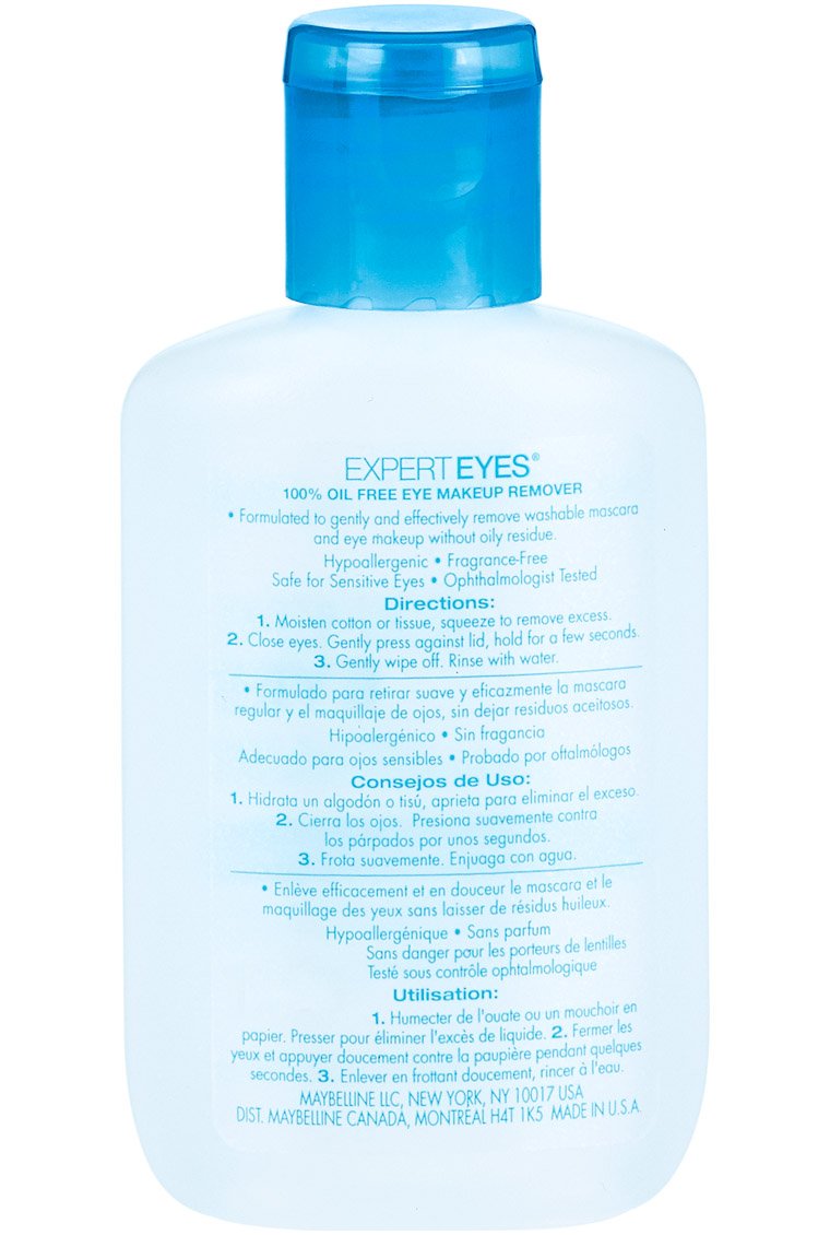Maybelline Expert Eyes Oil-Free Eye Makeup Remover, For Washable Eye Makeup, 2.3 fl. oz. Maybelline New York