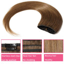 Clip in Hair Extensions 100% Human Hair 8 Inch Short Thin Clip on Human Hairpieces Standard Weft One Piece 5 Clips 40g Soft Silky Straight Hair for Women