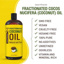 Pure Fractionated Coconut Oil - Big 32 fl oz Bottle - Non-GMO, 100% Natural, Lightweight Massage Oil for Massage Therapy on Skin, Hair, More - Perfect Carrier Oil for Essential Oils Seven Minerals