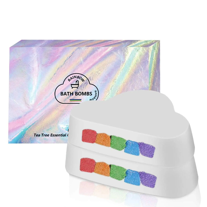 Bath Bombs for Woman - Organic Handcraft Rainbow Bubble Bath Bomb Gift Set, Rich in Mineral Oil and Plant Essence, Fizzy Spa to Moisturize Dry Skins, Perfect Bath Fizzers Christmas Gift idea Mosteck