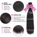 Straight 4 Bundles 9A 100% Unprocessed Straight Hair Bundles Brazilian Virgin Hair Weave Human Hair Extension (24 26 28 30 inch) Fashow