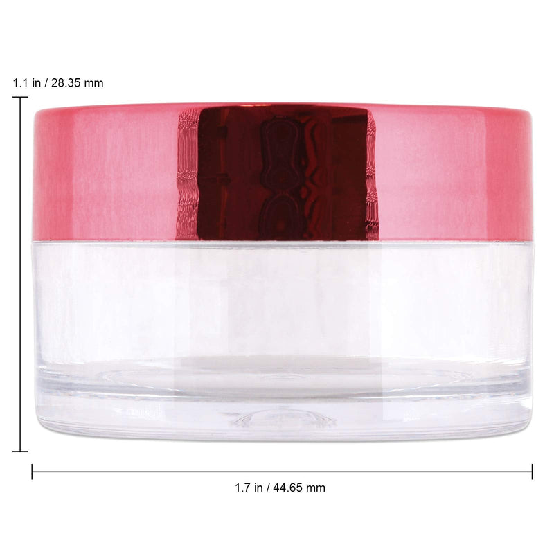 Beauticom 20g/20ml USA Acrylic Round Clear Jars with Lids for Lip Balms, Creams, Make Up, Cosmetics, Samples, Ointments and other Beauty Products (12 Pieces, Rose Gold Lid (Flat Top)) Beauticom