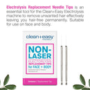 Clean + Easy Non-Laser Electrolysis Replacement Tips for Face & Body, Pack of 2 Clean + Easy