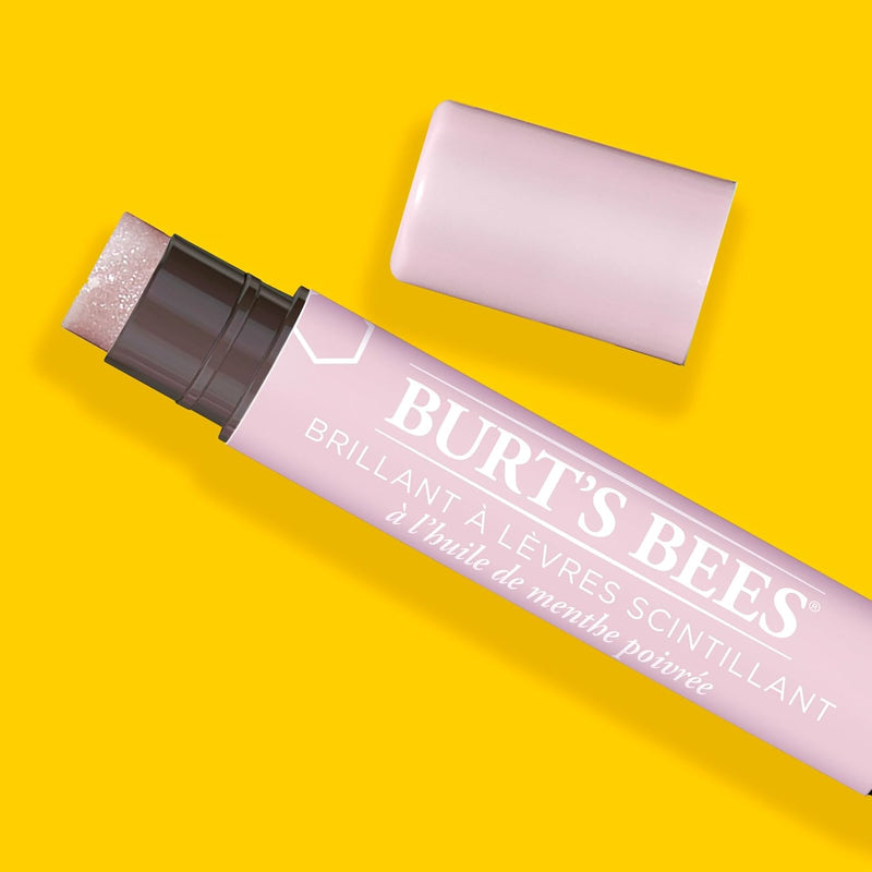 Burt's Bees Shimmer Lip Tint Valentines Day Gifts, Tinted Lip Balm Stick, Moisturizing for All Day Hydration with Natural Glowy Pigmented Finish & Buildable Color, Champagne (4-Pack) Infinity Warehouse