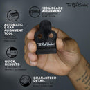 The Rich Barber 1 Minute Blade Modifier & 10 Second Blade Setter, Black - Zero Gap Tool & Trimmer Sharpener for Sharper Lines, Cleaner Fades & Precision Detail (Compatible with Andis Outliners®) The Rich Barber