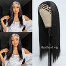 Straight Headband Wig for Women Black 22 Inch Long Straight Headband Wig Premium Synthetic Headband Wig Natural Glueless None Lace Front Wigs with Headbands & Wig Caps( Black) Angels Beauty