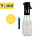 Houseables Continuous Spray Water Bottle, Hair Mist Sprayer, White, 24 Oz, 3 Pack, 10", Ultra Fine, Solvent & BPA Free Clear Plastic, Pressurized Mister, With Pump, For Stylist, Salon, Barber Houseables