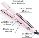 L’Ange Hair Le Rêve Blush Titanium Straightener - 2 in 1 Ceramic Hair Straightener - Titanium Hair Straightener with Dual Voltage - Ionic Straightener with Digital Display - 1“ Plate, MSRP $179.00 L'ANGE HAIR