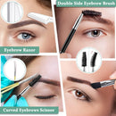 TsMADDTs 7PCS Tweezers Set for Women Facial Hair, Precision Tweezer for Eyebrows with Curved Scissor and Eyebrow Razor for Ingrown Hair, Yellow&Green