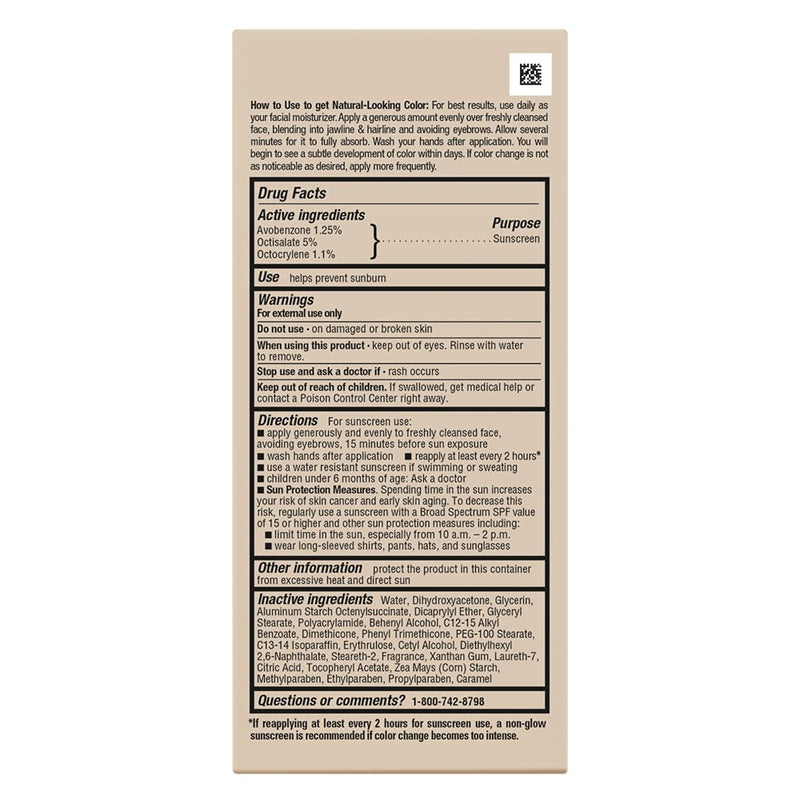 Jergens Natural Glow Self Tanner Face Moisturizer, Medium to Deep Skin Tone, SPF 20 Sunless Tanning, Daily Facial Sunscreen, Oil Free, Broad Spectrum Protection, 2 oz, Pack of 2 (Packaging May Vary) Jergens