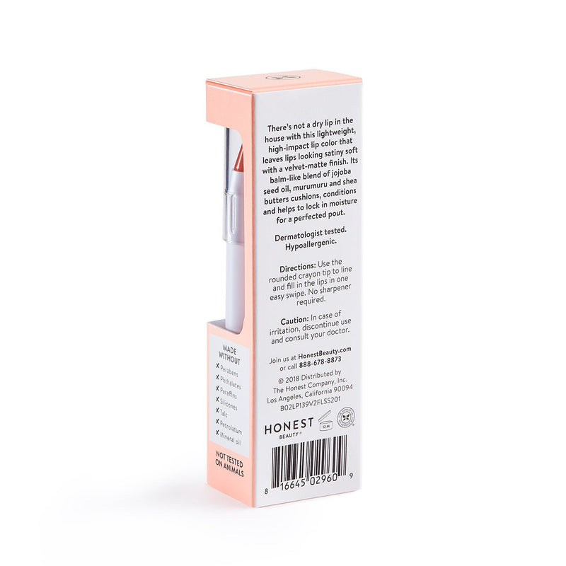 Honest Beauty Lip Crayon-Demi-Matte, Marsala with Jojoba Oil & Shea Butter | Lightweight, High-Impact Color | EWG Certified + Dermatologist tested + Hypoallergenic & Cruelty free | 0.105 oz. Honest Beauty