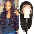 JIETAI 9A HD Transparent T-Part Loose Deep Wave Lace Front Wigs Human Hair for Black Women Wigs 180% Density Lace Front Human Hair Wigs Pre Plucked Bleached Knots with Baby Hair (26 inch) JIETAI