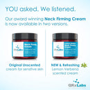 Lemon Verbena Neck Firming Cream – Tightening & Lifting Moisturizer for Loose, Wrinkled or Sagging Skin on Neck, Decollete & Chest – Best to Prevent Turkey/Crepe Neck – 2 fl oz QRxLabs