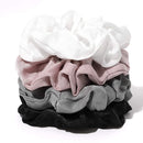 Silk Satin Scrunchies Women Hair Ties - Ivyu Big Scrunchy Ponytail Holder No Crease Hair Bands Soft Elastic No Hurt Your Hair for Vsco Girl Women White Black Gray Pink Ivyu Store
