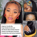 Flady Headband Wig Human Hair Wigs for Black Women (24inch) Brazilian Straight None Lace Front Wigs Human Hair Scarf Wigs No Gel Gluelees Remy Hair Headband Wig Flady