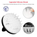 Hair Scalp Massager Shampoo Brush, Handheld Scalp Care Hair Brush with Soft Silicone, Shower Scalp Massager, Comfortable Head Scrubber for All Hair Types, Black&Blue BVN