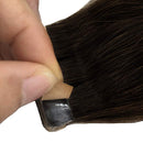 GOO GOO 16inch Tape in Hair Extensions Human Hair Dark Brown Silky Straight Remy Hair Extensions Tape in Natural Hair Extensions 50g 20pcs GOO GOO