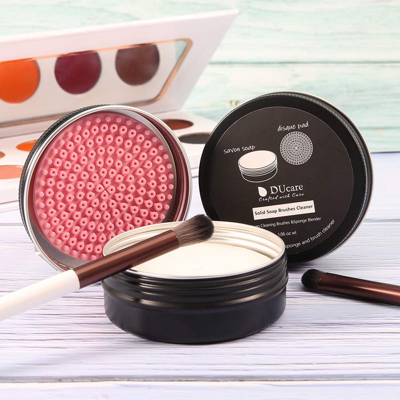 DUcare Makeup Brush Solid Soap Cleanser Sponges & Brushes Easy to Clean Shampoo Removes Shadow Color Cosmetic Colors Beauty Sponges for Daily Use Travel Set DUcare