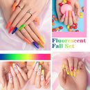 Beetles Neon Gel Nail Polish Set, Neon Orange Hot Pink Blue Yellow Green Purple 6 Colors Soak Off LED Gel Nail Kit, 7.3ml Each Bottle beetles Gel Polish