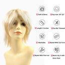 Modernfairy Anime Halloween Wig Platinum Blonde for Cosplay Party, Synthetic Layered Short Hair Wigs with Bangs, Pastel Wigs for Women Men Kids Modernfairy Hair