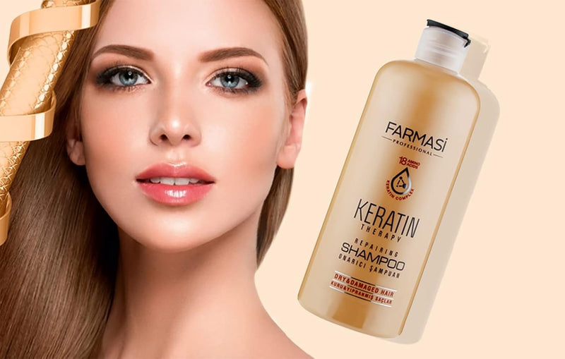 FARMASi Keratin Theraphy Repairing Shampoo for Dry and Damaged Hair 360 ml, 12.2 fl.oz Infinity Warehouse