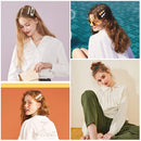 28 PCS Hingwah Pearls and Acrylic Resin Hair Clips, Handmade Hair Barrettes, Marble Alligator bobby pins, Glitter Crystal Geometric Hairpin, Elegant Gold Hair Accessories, Gifts for Women Girls Magicsky