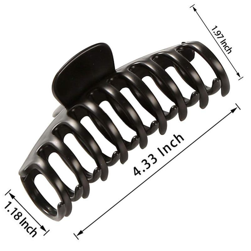 Large Hair Claw Clip for Women - 4.3″ Jumbo Hair Clips Strong Hold Hair Catch Barrette Jaw Clamp for Thick/Thin Hair Tortoise Barrettes Celluloid Big Fashion Hair Styling Accessories Girls (6 Packs) SUNCHARM