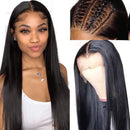 UNice Hair Straight Transparent Lace Front Human Hair Wigs for Black Women 10A Brazilian Virgin Hair 13x4 Lace Frontal Wig Pre Plucked with Baby hair 150% Density (16 inch) UNICE Store