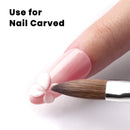 Beetles Acrylic Nail Brush 100% Pure Kolinsky Hair, Bristles Acrylic Powder Nail Oval Crimped Shaped Nail Art Brush for Acrylic Nail Kit and Poly Nail Extension Gel Manicure