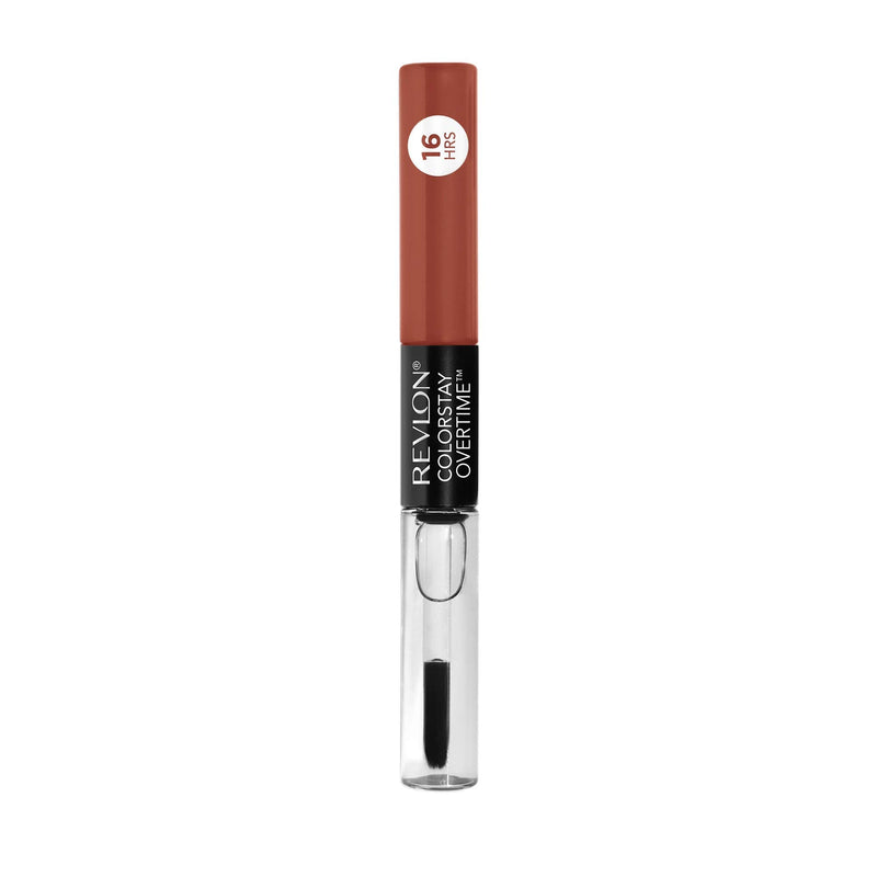Revlon ColorStay Overtime Lipcolor, Dual Ended Longwearing Liquid Lipstick with Clear Lip Gloss, with Vitamin E in Plum / Berry, Blush Hour (550), 0.07 oz REVLON