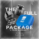 Skull Shaver Pitbull Platinum PRO Electric Razor - Wet/Dry 4 Head 4d Cordless USB Rechargeable Rotary Shaver Skull Shaver