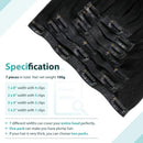 Moresoo Seamless Hair Extensions Clip in Human Hair 14inch Black Hair Clip in Hair Extensions Remy Hair