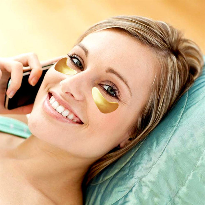 Adofect 30 Pairs Gold Collagen Under Eye Mask Anti-Aging Hyaluronic Acid 24k Gold Eye Patches for Moisturizing & Reducing Dark Circles, Luxury Gift for Women and Men, Gold Adofect