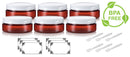 4 oz / 120 ml Amber PET Plastic (BPA Free) Refillable Extra Low Profile Jar with White Metal Lid (6 Pack) JUVITUS