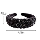 SP SOPHIA COLLECTION Women's Sparkling Crystal Padded Rhinestone Wide Bejeweled Hair Headband Party Hairband Hair Accessories in Black SP Sophia Collection