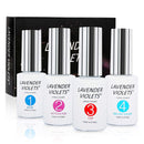 Lavender Violets Quick Drying Dipping Powder Bundle Set of 36 Colors Pale Purple, Orchid, Nude, Pink, Navy Blue and Christmas Colors with Base coat, Top coat, Activator, and Brush Saver Lavender Violets