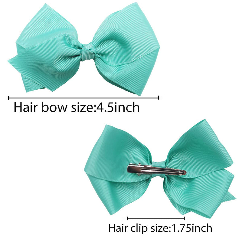 40 Colors Toddler Girls Hair Bows Clips 4.5Inch Grosgrain Ribbon Pinwheel Hair Bows Alligator Clips Hair Accessories for Baby Girls Kids Children Teens CellElection