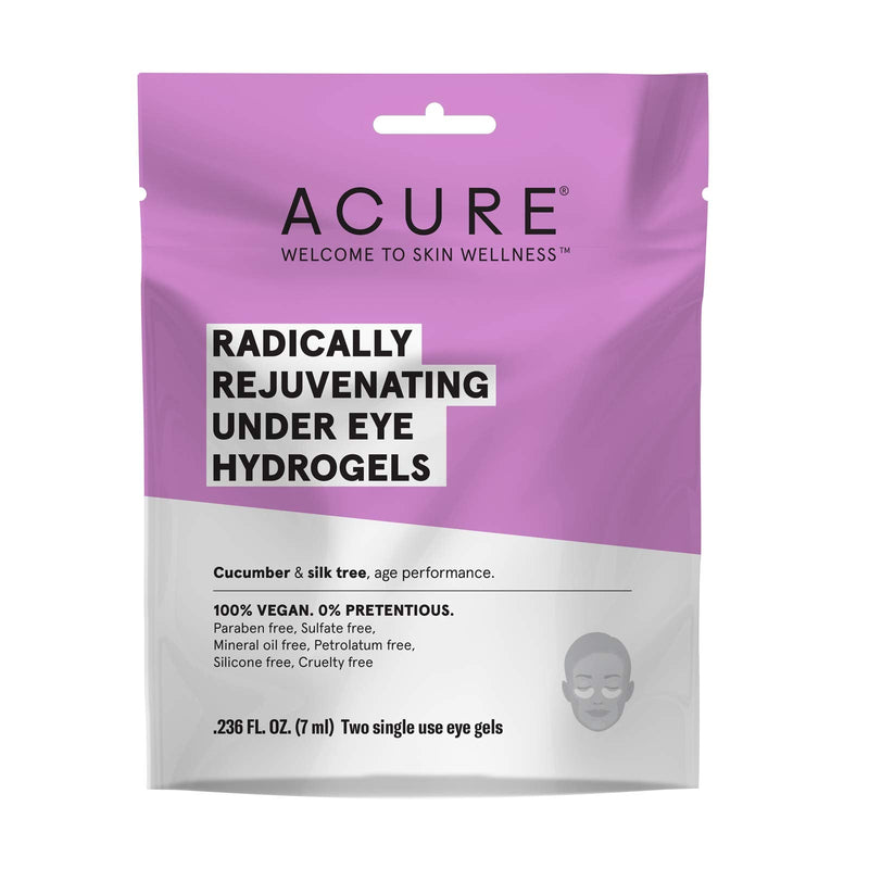 Acure Radically Rejuvenating Under Eye Hydrogel Mask, Provides Anti-Aging Support, & Silk Tree, Purple, Cucumber, 0.236 Fl Oz (Pack of 1) Acure