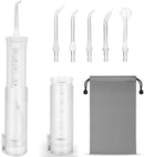Cordless Water Flosser H2oflossTeeth Pick, [2020 NEWEST] High Pulse Rechargable Portable Oral Irrigator For Travel, Braces & Bridges Care, IPX7 Waterproof With 5 Interchangeable Jet Tips, White H20floss