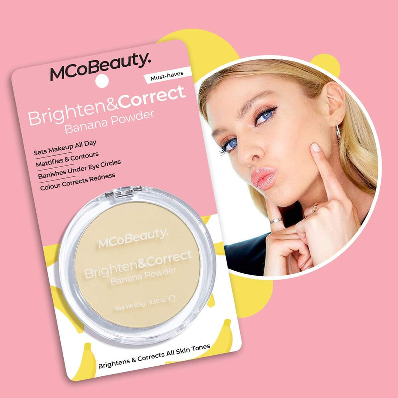 MCoBeauty Brighten and Correct Banana Powder | Pressed Finishing and Setting Powder MODELCO
