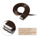 Rooted Tape In Hair Extensions Real Human Hair Invisible Seamless Skin Weft Double Side Remy Tape Extensions Human Hair Balayage Natural Long Straight (12'',30g/20pcs,