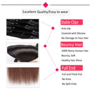 16 Inch Clip in Hair Extensions 100% Human Hair 65g Thin Standard Weft 8 Pcs 18 Clips Ombre Human Hair Clip on Hairpieces Soft Long Straight Hair for Women 2 Tones