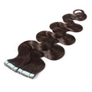 Wavy Tape in Hair Extensions 100% Human Hair Body Wave 22 inch Dark Brown Long Soft Remy Hair Skin Weft Seamless Invisible Double Side Tape 20pcs/50g
