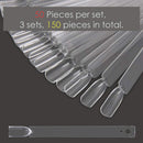 KINGMAS 3 Set 150pcs Nail Swatches Sticks Nail Art Color Display False Nail Tips Polish Practice Sticks (Black) KINGMAS