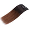 MY-LADY Double Weft 100% Remy Clip in Human Hair Extensions Ombre 2 Tone Color Grade 7A Quality Full Head Thick Long Straight 8pcs 18clips Balayage (22" / 22 inch 160g,Natural Black to Medium Brown) MY-LADY