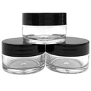 Beauticom 20 gram/20ml Empty Clear Small Round Travel Container Jar Pots with Lids for Make Up Powder, Eyeshadow Pigments, Lotion, Creams, Lip Balm, Lip Gloss, Samples (48 Pieces, Black) Beauticom