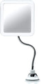 Fancii Flexible Magnifying Mirror 10X with LED Light and Gooseneck, Lighted Travel Makeup Mirror, Lock Suction, Natural Daylight LED, Cordless and Portable (Mira Plus) Fancii